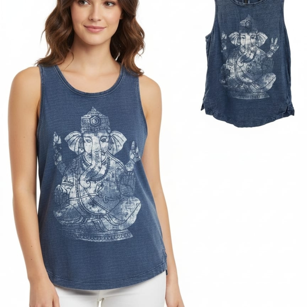 Lucky Brand Navy Graphic Tank Top